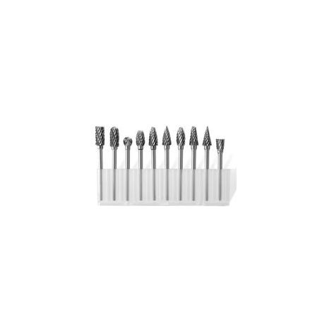 Lot de 10 fraises rotatives en carbure de tungstène – Diamètre 6mm – Longueur 43,5 à 50mm – Pour polissage et fraisage métal (1/5)