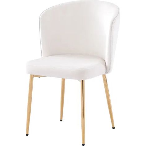 Lot de 4 chaises moderne DIANA gold velours écru (1/5)