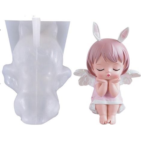 Moule en Silicone Princesse pour Bougies, Décoration de Gâteaux DIY et Moulage de Plâtre Aromathérapie (1/5)