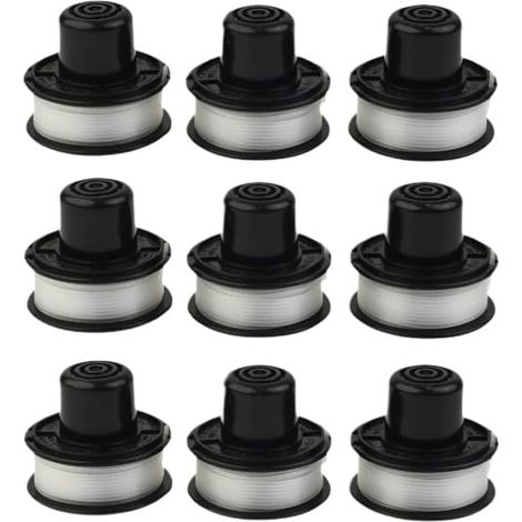 Set mit 3/6/9 Trimmerköpfen für Black & Decker A6226 GL250 GL310 GL360, Ersatzspule und Trimmerfaden (9 Teile)
