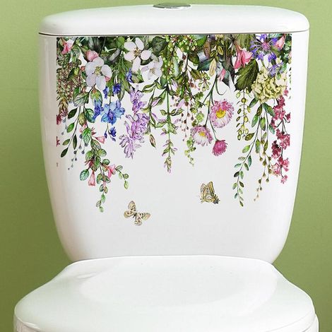Autocollant mural salle de bain, déco adhésive imperméable, sticker toilette design, autocollant de douche, déco murale salle d'eau, adhésif décoratif 3D (1/5)