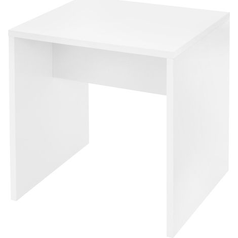 ECD Germany Schminktisch Hocker, Weiß, 40x36x41 cm, edle und elegante Optik, hoher Sitzkomfort, robust, vielseitig einsetzbar, Moderner Schminkhocker Hocker, Sitzhocker aus Holz, Schminkbank Sitzbank (1/4)