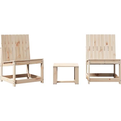 Maison Exclusive - Juego de muebles de jardín 3 piezas madera mac (1/5)