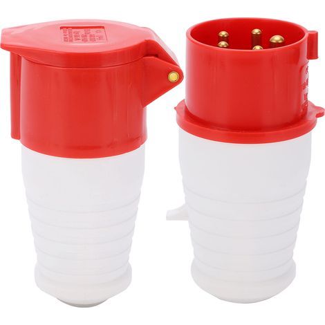 Coupleur de prise industriel 16A 5 broches, 3 phases, étanche IP44, 220-380V/240-415V, 3P + N + E (1/4)