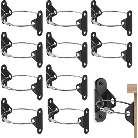 Anti-Kantel Meubelriem - Câble De Sécurité En Acier Inoxydable - Pour Fixation Murale De Meubles - 10 Jeux Avec Matériel De Montage (1/5)