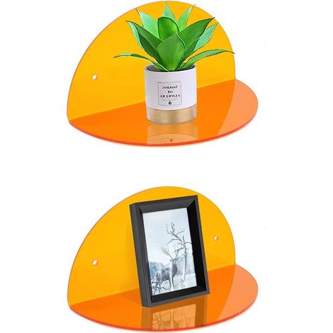 Kleine Acryl-Wandregale 2 Stück Durchmesser 25 cm Wandmontierter Präsentationsständer für Pflanzen Spielzeug Kosmetik und mehr Ideal für Zuhause (1/5)