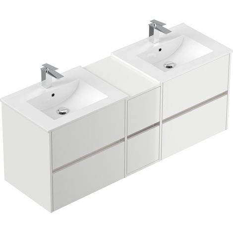 Badmöbelset Taifun 150cm weiß Hgl