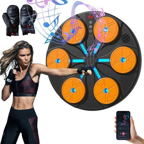 Machine de Boxe Musicale Adulte,Smart Bluetooth Music Boxeur é Lectronique,Intelligente Machine de Boxe Electronique Murale, Machine de Boxe Musicale pour Enfant Adulte Maison et la Gym (1/5)