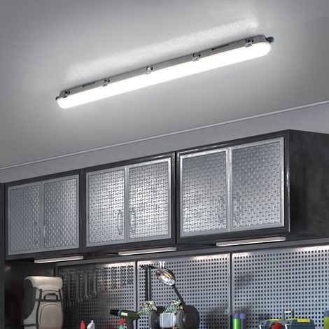 Plafoniera a LED a prova di umidità per ambienti a prova di umidità per bagni Lampada a LED per garage Tubo LED, protetto contro i getti d'acqua, bianco, 1x LED 32W 5120Lm bianco neutro, L 150 cm