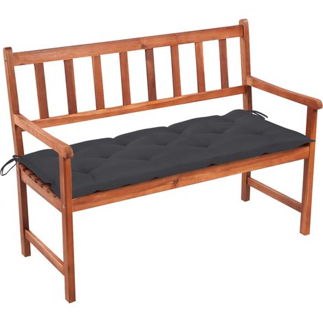 Banc de jardin avec coussin 120 cm Bois d'acacia massif 41 (1/5)
