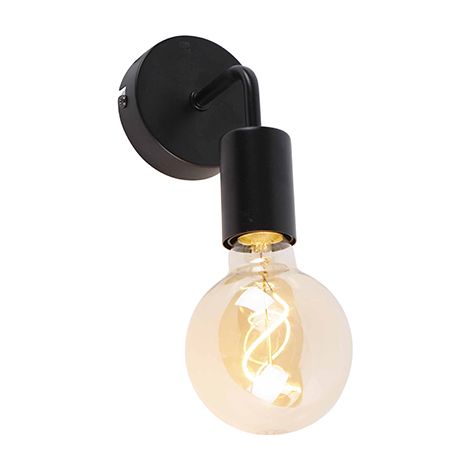 QAZQA Moderne Wandleuchte schwarz 15,5 cm - Facile