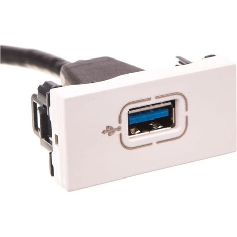 Conector USB 3.0 Mosaic con cable blanco 078746