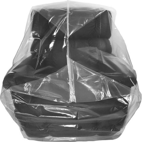 Housse de canapé en plastique transparent - Convient pour les déménagements et la protection contre la poussière - 106×233×160 [Canapé 3 places] (1/3)