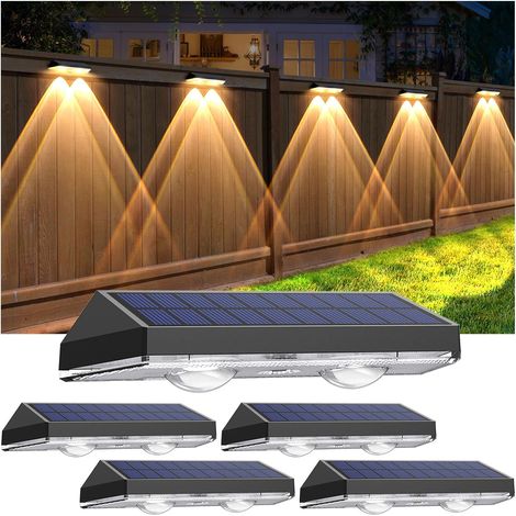 Lot de 4 lampes solaires pour extérieur et jardin Applique murale solaire étanche pour la décoration de jardin Lampes de jardin LED pour terrasse (1/5)