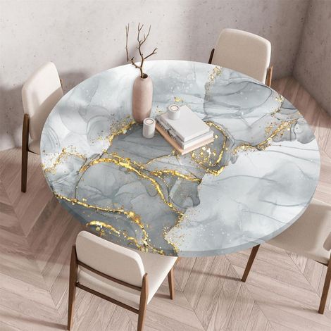 Nappe élastique ronde lavable avec élastique pour table de jardin 70cm