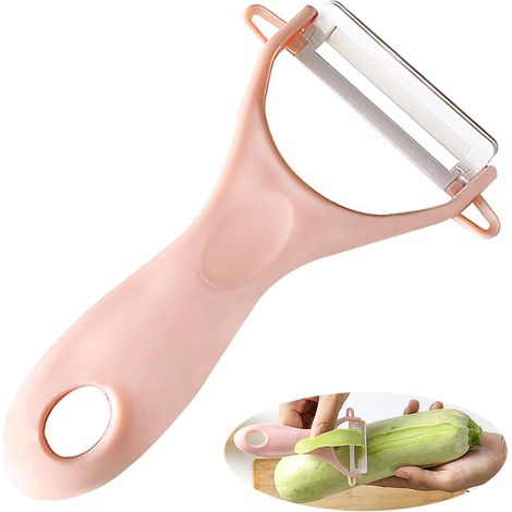 Éplucheur en céramique pour courgettes, pommes et tomates (rose) (1/5)