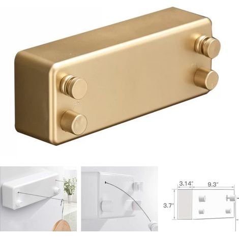 Étendoir à linge rétractable 4,2 m – Fixation murale sans perçage – Acier inoxydable – Capacité 20 kg par ligne – Usage intérieur et extérieur (1/4)