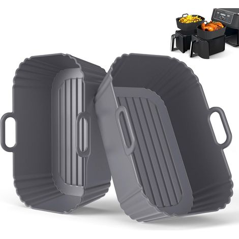 Moule Silicone - 2 Pièces - Alimentaire - Pour Friteuse Air Ninja Foodi Max - Compatible 7,6L à 9,5L - 22x15x7cm (1/5)