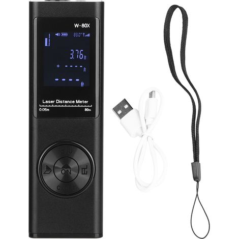 Mètre laser portatif 40m/131.2ft USB, haute précision étanche IP54, anti-poussière, télémètre compact (1/5)