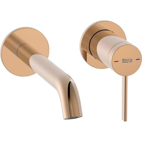 ROCA Mitigeur pour lavabo à encastrer ONA, Economie d'eau et d'énergie, rose gold (1/2)