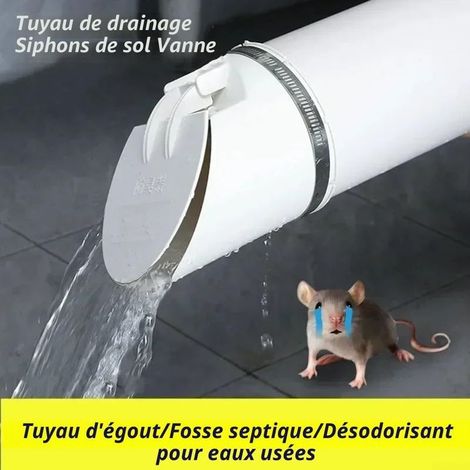 Clapet anti-retour, clapet anti-refoulement d'égout, barrière anti-rats en PVC, anti-odeur et anti-insecte, filtre de tuyau d'eau de pluie (110 mm) (1/2)