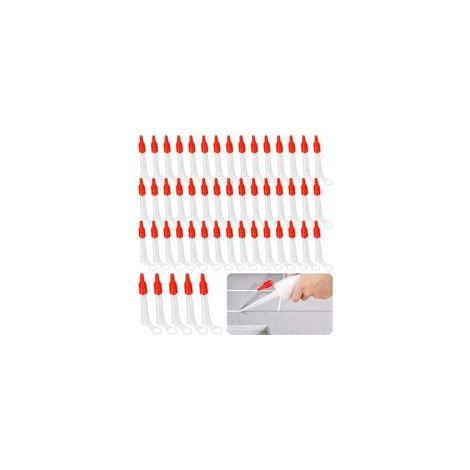 50 Stück Embout Cartouche Silicone et Capuchons D'étanchéIté Rouge Embouts de Cartouche Buses Calfeutrage Plastique Canule Silicone pour Mastic Adhésif Cuisine Maison
