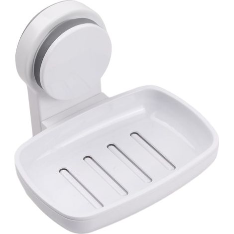 1PCS Porte Savon, Porte Savon Support, Ventouse Savon sans Perçage, Boîte à Savon Réutilisable, Porte Savon Auto-adhésif, Porte Savon Mural, Porte Savon pour Salle de Bain et Cuisine (Bl (1/5)
