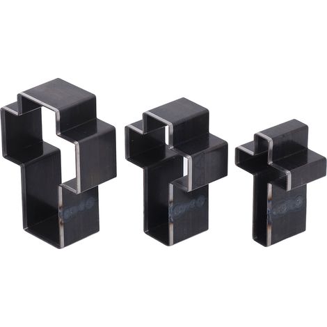 Ensemble de 3 matrices de découpe en forme de croix pour le travail du cuir (hauteur : 69 mm, 61 mm et 53 mm). (1/5)
