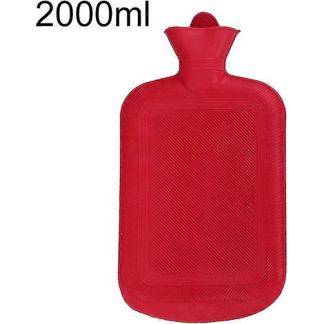 Bouillotte en caoutchouc portable 500/1000/1750/2000ml, sac d'eau chaude d'hiver, chauffe-mains réutilisable (1/5)