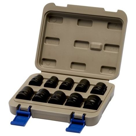 IRIMO - Jeu de 10 douilles à chocs 6 pans 1/2"