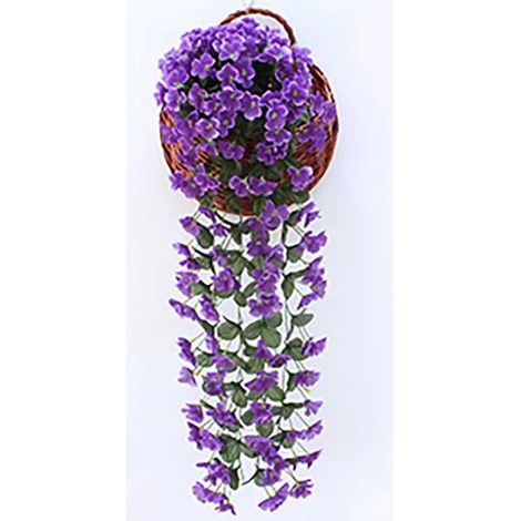 Fleur violette artificielle pour décoration de fête, simulation de la Saint-Valentin, suspension murale de mariage, fleur d'orchidée artificielle (1/5)