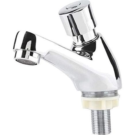Ulisem Zeitverzögerungs-Druckhahn, G1/2 Kaltwasser-Druckhahn, Badezimmer-Waschbeckenarmaturen, Badezimmer-Wasserhahn, Kaltwasser-Handwaschhahn für Badezimmer und Küche