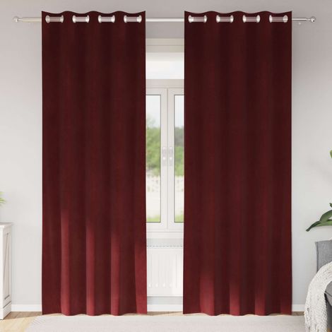 Verdunkelungsvorhänge 2 pcs Weinrot 140 x 245 cm Samt