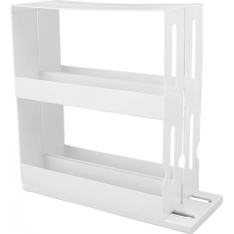 Étagère à épices coulissante à 2 niveaux, grande capacité, fond antidérapant, très polyvalente et rotative. (1/5)