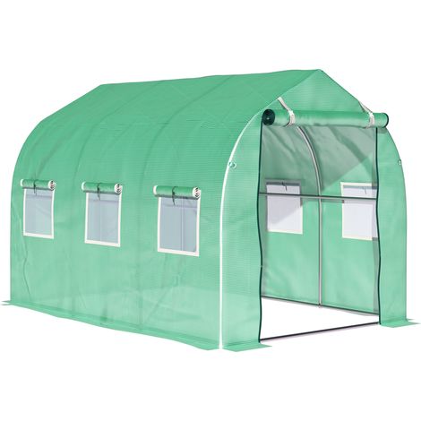 Polytunnel Greenhouse with Windows and Door, Walk in Greenhouse for Garden, Backyard (3 x 2 M)