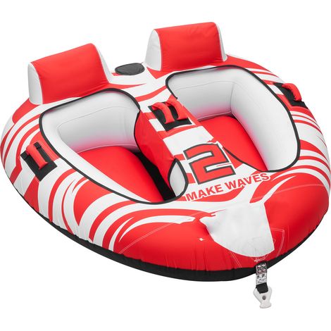 Mophorn Galleggiante di Traino per Barche, Tubo per Sport Acquatici per 2 Persone con Carico Massimo di 154 kg, Rivestimento in Nylon Resistente, Ideale per Attività in Mare, Colore Rosso (1/5)