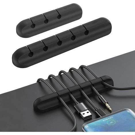Range-câbles (3+5 emplacements) - Organisateur de câbles - Support de câble de bureau - pour câbles d'alimentation et de charge, accessoires, câbles, souris, câbles PC-AquaForge (1/5)