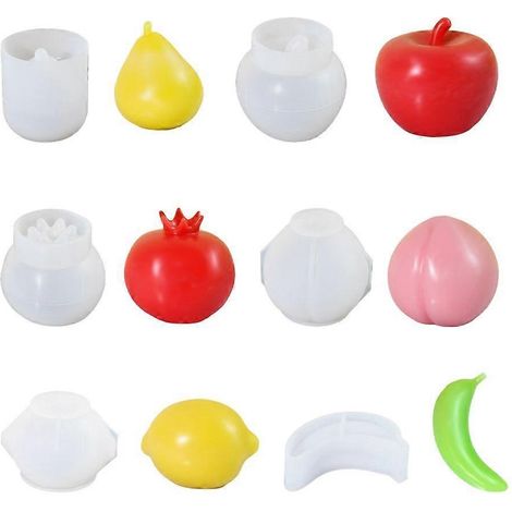 Moule silicone forme fruit pour résine époxy, bougie et savon – Moule silicone 3D réaliste, réutilisable, facile à démouler. Idéal pour bricolage et création artisanale. (1/4)