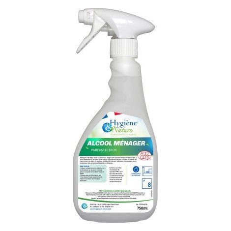 Alcool ménager - Spray 750 ml - Lot de 12