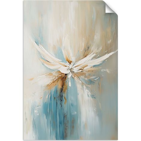 Selbstklebendes Poster – Wandsticker Abstraktes Bild in Beige und Türkis 40x60 cm (1/3)
