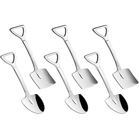 Cuillères à dessert - YSTP - Lot de 6 - Acier inoxydable - Design élégant - Compatible lave-vaisselle (1/4)