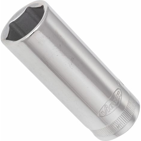 VIGOR Innenvierkant Antrieb 10 = 3/8 Zoll Steckschlüssel-Einsatz, lang Außensechskant-Profil V2314N ∙ Vierkant hohl 10 mm (3/8 Zoll) ∙ Außen-Sechskant Profil ∙ 17 ∙ Gesamtlänge: 63 mm (1/2)