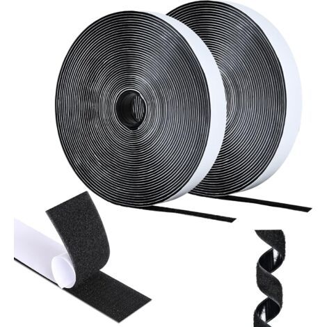 Noir, Scratch Autocollant Double Face, 5m X20mm Ruban Scratch AdhéSif, Agrippantes AdhéSives Autocollant, AdhéSives Puissant Hook Loop Rubans Pour MéNage,Bricolage Et L'Artisanat (1/5)