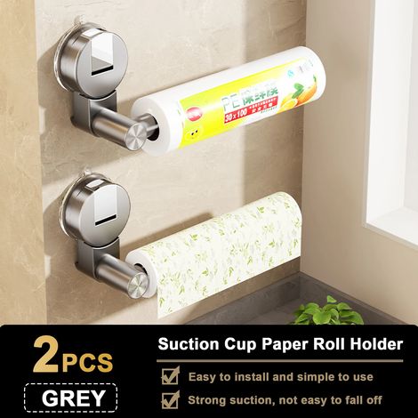 (Gris-2) Porte-papier toilette à ventouse, distributeur de papier toilette, rangement pour placard, accessoire de salle de bain (1/5)