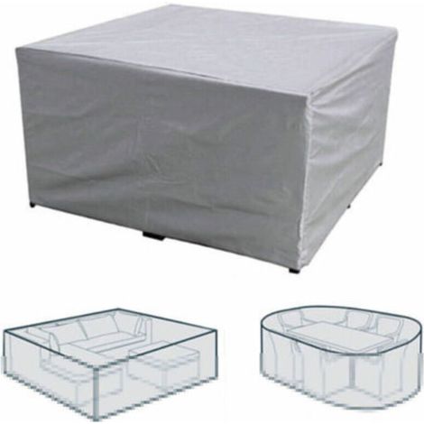 Housse de protection rectangulaire pour meubles de jardin, en polyester, imperméable, anti-poussière, anti-UV, pour chaise ou table de jardin (dimensions : 240x240x90cm) (1/5)