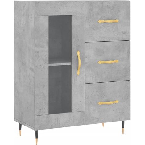 Credenza buffet cassettiera mobile contenitore organizer cucina soggiorno soggiorno 69,5 x 34 x 90 cm derivati del legno grigio 020032034