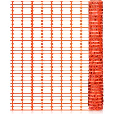 1 pièce filet de protection 1 m x 50 m, orange, en polypropylène, mailles 88 x 3 mm, pour chantier et sécurité (1/5)