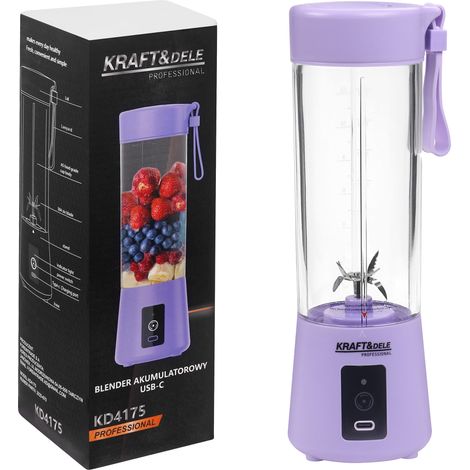 Wiederaufladbarer USB-C-Standmixer 400 ml  Kraft&Dele