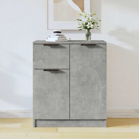 Buffet - Armoire de rangement Enfilade Gris béton 60x30x70 cm Bois d'ingénierie BV357007 - BonneVie (1/5)