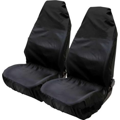 Protezioni universali impermeabili in nylon per sedili anteriori auto, 75 x 55 x 55 cm (set da 2), nere (1/4)